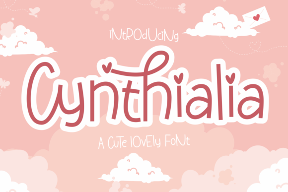 Cynthialia Font: A Cute Display Font for Romantic Printables & Handmade Goods